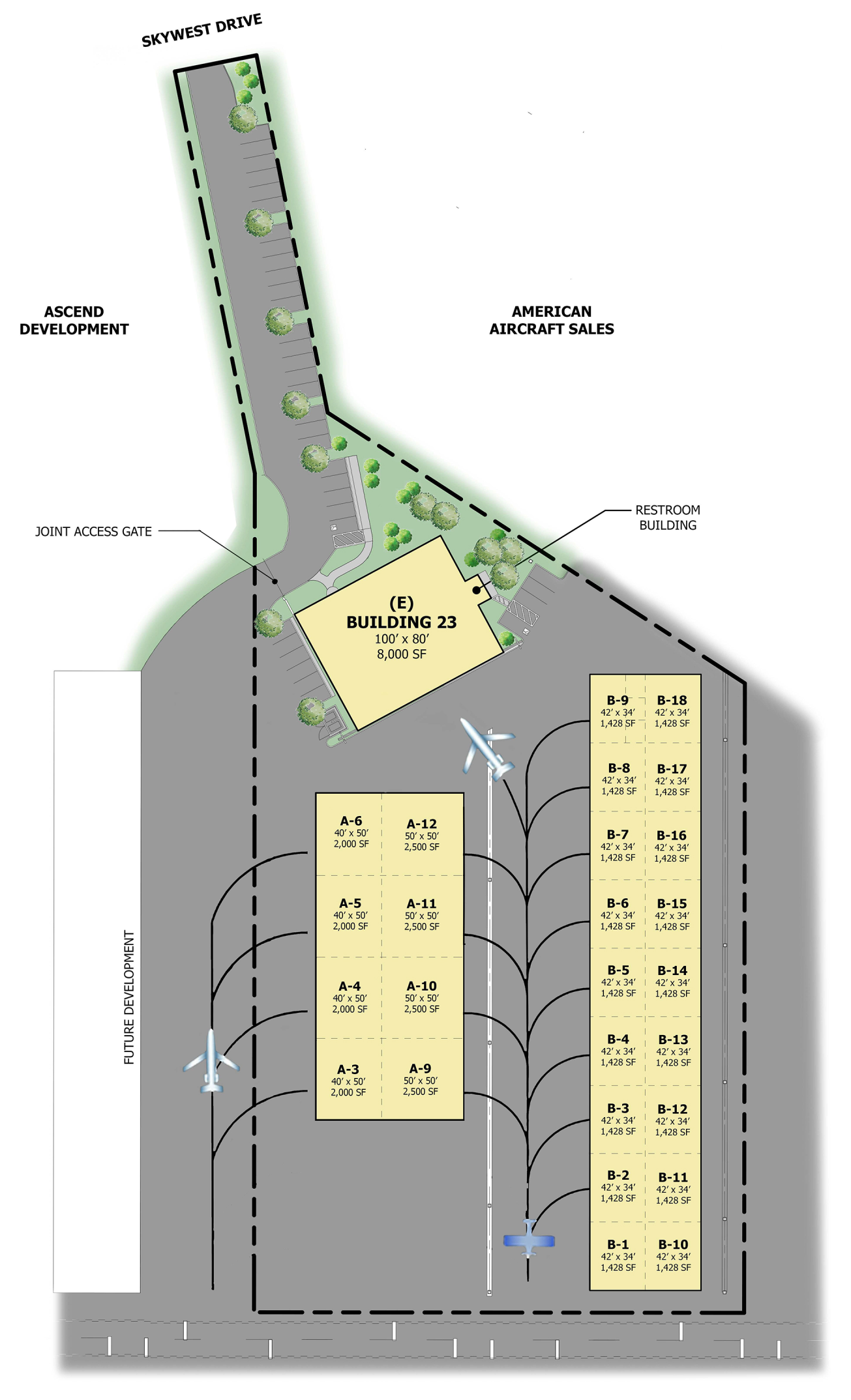 Hayward Hangars Site Diagram